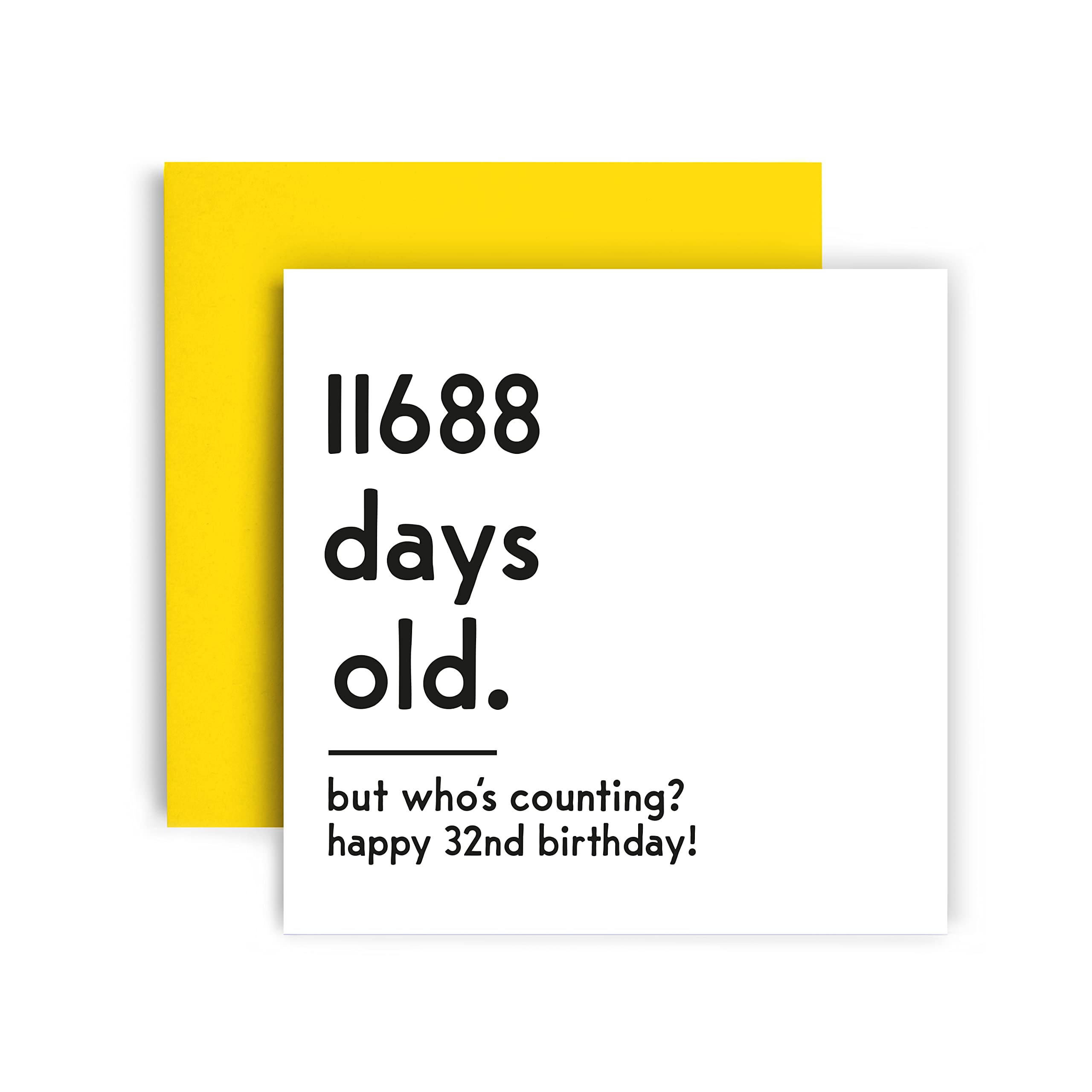 Amazon | Huxters 面白いバースデーカード – 32歳の誕生日カード 曜日